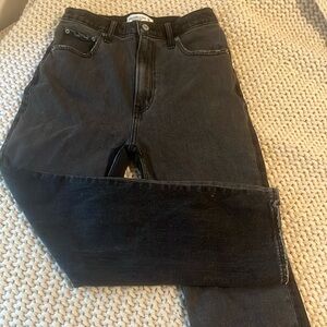 Two toned black Ankle straight ultra high rise Abercombie and Fitch jeans